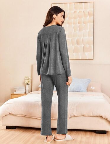 Ekouaer Pajamas for Women Set Soft Sleepwear Fall Long Sleeve Top With Pants Comfy 2 Piece Pjs Loungewear in Saudi Arabia