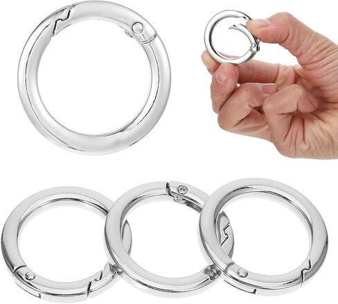 4 قطع معدنية على شكل حرف O لحزام المحفظة 1 بوصة حلقة مفاتيح فضية على شكل حرف O حلقات زنبركية لحقيبة اليد والمفاتيح على شكل حرف O مشبك فتح مشبك الزناد الدائري حلقة تسلق الربيع المشبك in Saudi Arabia