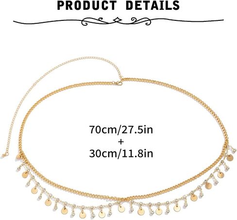 MODRSA Chain Belt Gold Chain Belt Chain Belts for Women Fashion Gold Belt Chain Silver Waist Chain Belt Star Chain Belt Metal Chain Belt Moon Butterfly Rhinestone Chain Belt Layered Waist Belt in Kuwait