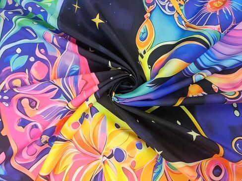 TUGCAY Blacklight Moon and Star Tapestry, UV Reactive Elegant Goddess Mandala Moon Sun Tapestry Starry Night Tapestries Wall Hanging for Bedroom Dorm Decor(51.2 x 59.1 Inches) in Saudi Arabia
