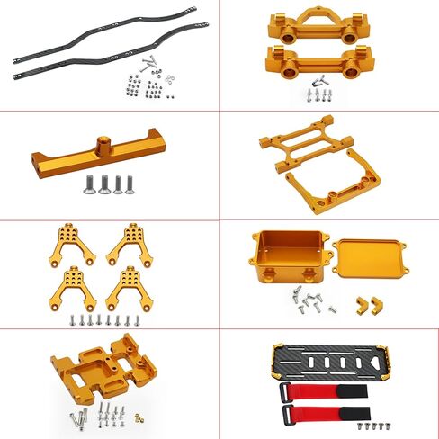 1/10 RC الزاحف ألياف الكربون العارضة 4 مم CNC هيكل السيارة المعدنية إطار طقم الجسم لشاحنة الطرق الوعرة المحورية SCX10 II (أسود) in Kuwait