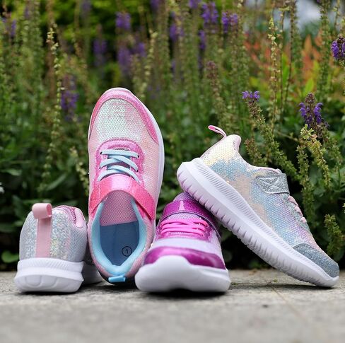 Toandon Toddler Kids Sneakers Sparkle Fashion Glitter Sequins Canvas Shoes in Saudi Arabia