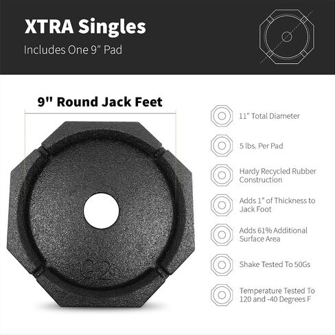 SnapPad Xtra (4-Pack) | Four-Point RV Leveling System Featuring 9" Round Jack Feet | Adds 61% Additional Surface Area for Stability, 5 lbs Per Pad & 11" Total Width | Must-Have RV Accessories in Saudi Arabia