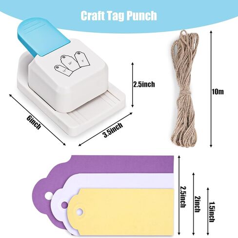 خرامة ورق كرافت من LOVEINUSA مقاس 1.5 بوصة و2 بوصة و2.5 بوصة مع خيط، 3 في 1 خرامة علامات حرفية، خرامة حرفية رافعة على شكل علامة لصناعة الورق وفنون بطاقات القصاصات لمشاريع DIY in Kuwait