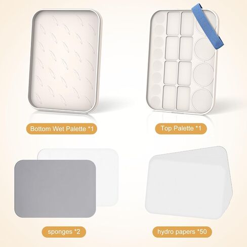 Wet Palette, Wet Pallets for Painting Miniatures. Keep The Paint Wet, The Miniature Painting Kit Comes with 50 Sheets of Palette Paper and Two Wet Palette Sponges in Saudi Arabia