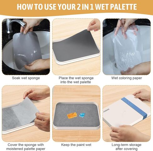 Wet Palette, Wet Pallets for Painting Miniatures. Keep The Paint Wet, The Miniature Painting Kit Comes with 50 Sheets of Palette Paper and Two Wet Palette Sponges in Saudi Arabia