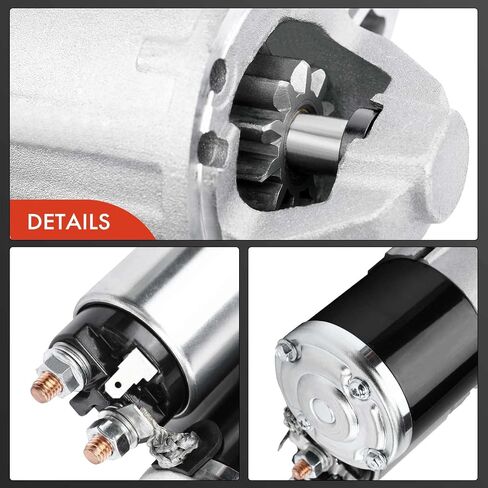 محرك A-Premium Starter متوافق مع Jeep Grand Cherokee 2005-2010 V6 3.7L، Commander 2006-2010 V6 3.7L، 12V 1.2KW 10 أسنان في اتجاه عقارب الساعة، استبدال # 56044734AA، M0T31471، M0T31471ZC، 410-48133، SMT0301 in Saudi Arabia