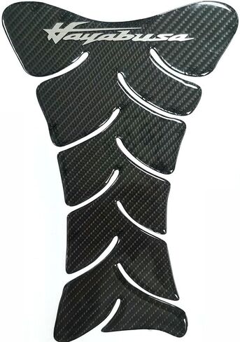 9.8 inches Real Carbon Fiber Reflective Sticker Vinyl Decal Emblem Protection Gas Tank Pad Compatible with Suzuki GSX-R 1300 Hayabusa in Kuwait