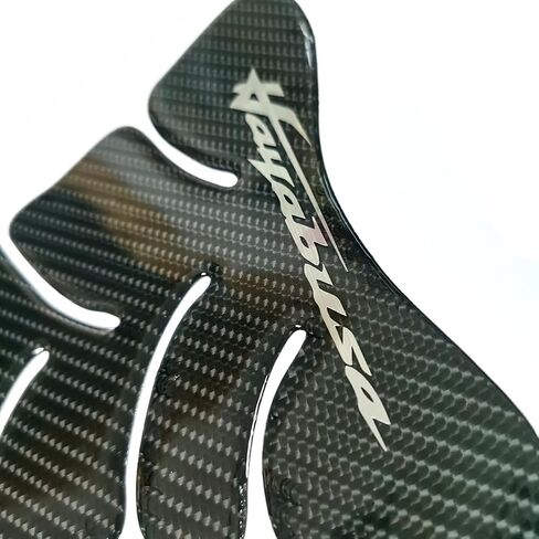 9.8 inches Real Carbon Fiber Reflective Sticker Vinyl Decal Emblem Protection Gas Tank Pad Compatible with Suzuki GSX-R 1300 Hayabusa in Kuwait