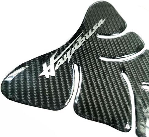 9.8 inches Real Carbon Fiber Reflective Sticker Vinyl Decal Emblem Protection Gas Tank Pad Compatible with Suzuki GSX-R 1300 Hayabusa in Kuwait