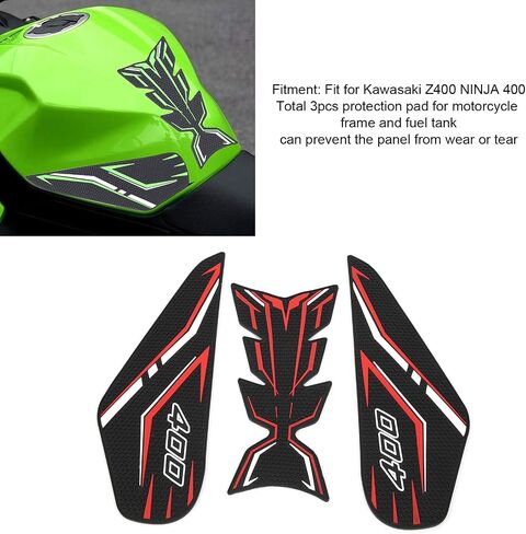 Fuel Sticker, 3 Pcs Universal Motorcycle Fuel Non-Slip Pad Fuel Non-Slip Sticker Fit for Z400 Ninja 400 2017-2021 (red) in Saudi Arabia