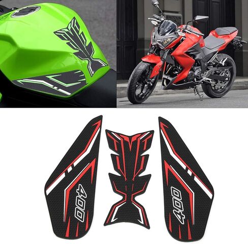 Fuel Sticker, 3 Pcs Universal Motorcycle Fuel Non-Slip Pad Fuel Non-Slip Sticker Fit for Z400 Ninja 400 2017-2021 (red) in Saudi Arabia
