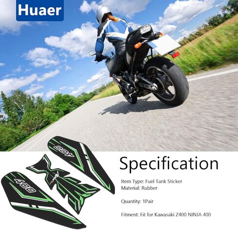 Fuel Sticker, 3 Pcs Universal Motorcycle Fuel Non-Slip Pad Fuel Non-Slip Sticker Fit for Z400 Ninja 400 2017-2021 (red) in Saudi Arabia