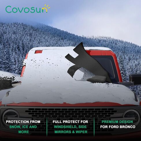 غطاء ثلجي للزجاج الأمامي لسيارة Ford Bronco، حماية للمرايا الجانبية والممسحة، غطاء زجاجي أمامي ممتاز مقاوم للماء لسيارة Ford Bronco 2021-2024، بابين و4 أبواب (ليس لرياضة برونكو) in Kuwait