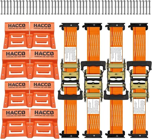 Wheel Chock Tie Down Kit(2,000lb Break Strength) 2" Heavy Duty E Track Trailer Tire Straps System for UTV, ATV, Lawn Mower - Ratchet Tie Down Accessories with E Track for Four Wheeler (4pk) in Saudi Arabia