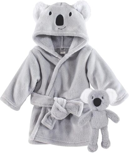 Hudson Baby Unisex Baby Plush Bathrobe and Toy Set, Blue Shark, One Size in Kuwait