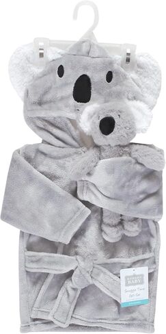 Hudson Baby Unisex Baby Plush Bathrobe and Toy Set, Blue Shark, One Size in Kuwait