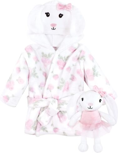 Hudson Baby Unisex Baby Plush Bathrobe and Toy Set, Blue Shark, One Size in Kuwait
