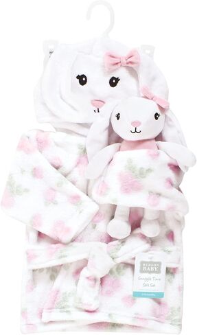 Hudson Baby Unisex Baby Plush Bathrobe and Toy Set, Blue Shark, One Size in Kuwait