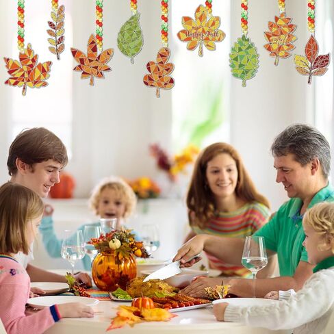 Pasimy 36 مجموعة الخريف Suncatchers الطلاء الحرفية مجموعات الخريف نافذة DIY شنقا الحلي الزينة طلاء الأنشطة الخريفية الخاصة بك مشروع فني هدايا الحفلات للفصل الدراسي المنزل عيد الشكر (الحصاد) in Saudi Arabia