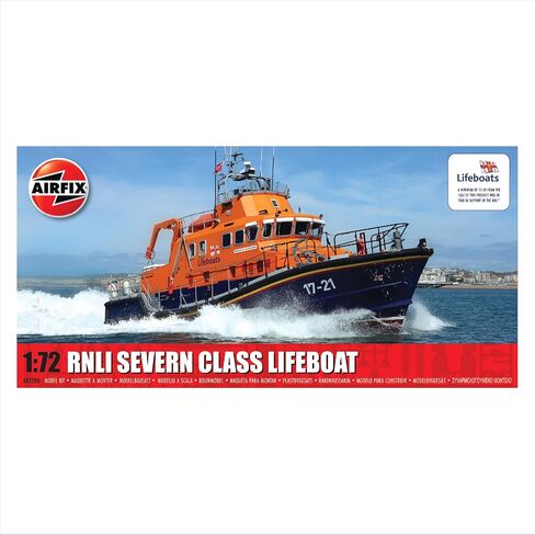 مجموعة هدايا مجموعة نماذج السفن Airfix - A07280 RNLI Severn Class Lifeboat، مجموعات نماذج مائية بلاستيكية للبالغين والأطفال من سن 8 سنوات فما فوق، مستوى المهارة 2، نماذج مائية بمقياس 1:72 in Saudi Arabia