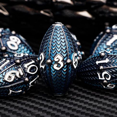 ARUOHHA DND Metal Dice Black Blue Dragon Egg Dice with Rotating Dragon Egg Shell, Dungeons and Dragons Role Playing Game D&D Dice Polyhedral D and D Dice Set D20 D12 D10 D8 D6 D4 in Kuwait