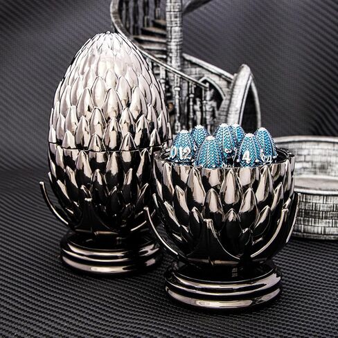 ARUOHHA DND Metal Dice Black Blue Dragon Egg Dice with Rotating Dragon Egg Shell, Dungeons and Dragons Role Playing Game D&D Dice Polyhedral D and D Dice Set D20 D12 D10 D8 D6 D4 in Kuwait