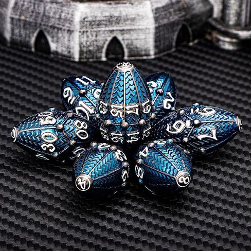 ARUOHHA DND Metal Dice Black Blue Dragon Egg Dice with Rotating Dragon Egg Shell, Dungeons and Dragons Role Playing Game D&D Dice Polyhedral D and D Dice Set D20 D12 D10 D8 D6 D4 in Kuwait