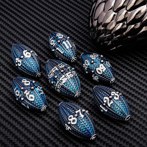 ARUOHHA DND Metal Dice Black Blue Dragon Egg Dice with Rotating Dragon Egg Shell, Dungeons and Dragons Role Playing Game D&D Dice Polyhedral D and D Dice Set D20 D12 D10 D8 D6 D4 in Kuwait