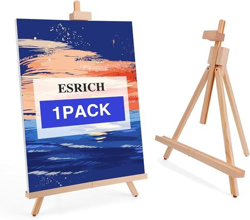 ESRICH Painting Stand,Art Easel A-Type Display Stand,Adjustable Wooden Tabletop Easel Stand,Holds Highest to 21"Canvas,Portable Canvas Photo Picture Sign Holder (1Pack) in Saudi Arabia