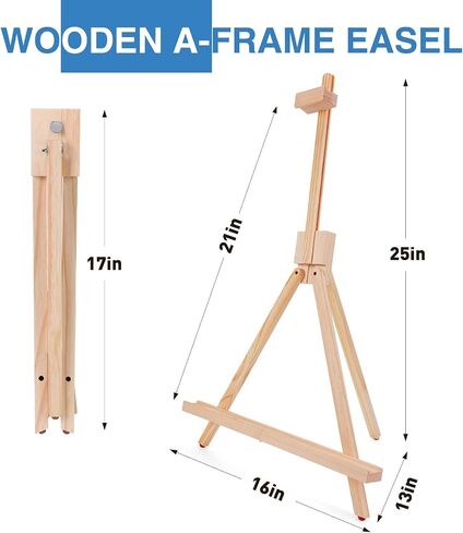 ESRICH Painting Stand,Art Easel A-Type Display Stand,Adjustable Wooden Tabletop Easel Stand,Holds Highest to 21"Canvas,Portable Canvas Photo Picture Sign Holder (1Pack) in Saudi Arabia