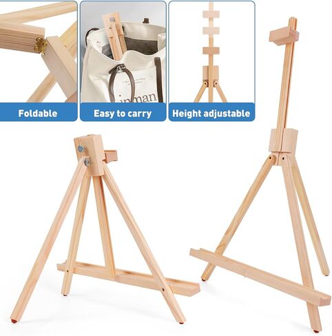 ESRICH Painting Stand,Art Easel A-Type Display Stand,Adjustable Wooden Tabletop Easel Stand,Holds Highest to 21"Canvas,Portable Canvas Photo Picture Sign Holder (1Pack) in Saudi Arabia