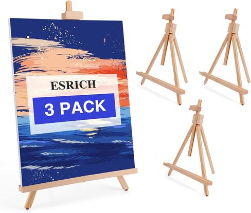 ESRICH Painting Stand,Art Easel A-Type Display Stand,Adjustable Wooden Tabletop Easel Stand,Holds Highest to 21"Canvas,Portable Canvas Photo Picture Sign Holder (1Pack) in Saudi Arabia