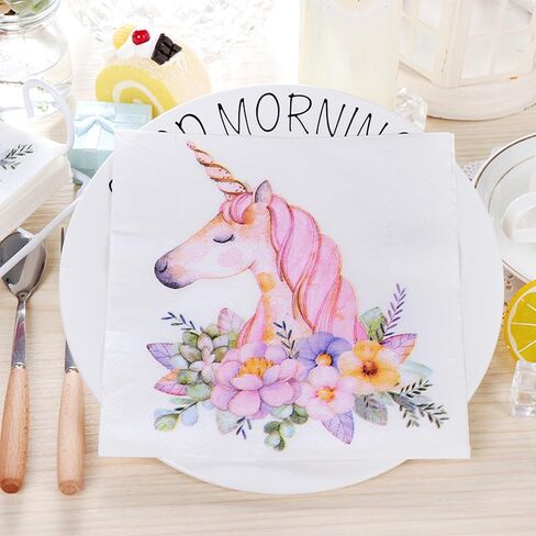 Decorative Animal Paper Napkins Dinner Size 20-Count/33x33cm/2-Ply Cute Baby Shower Kids Birthday Party Napkins (FR064) in Kuwait