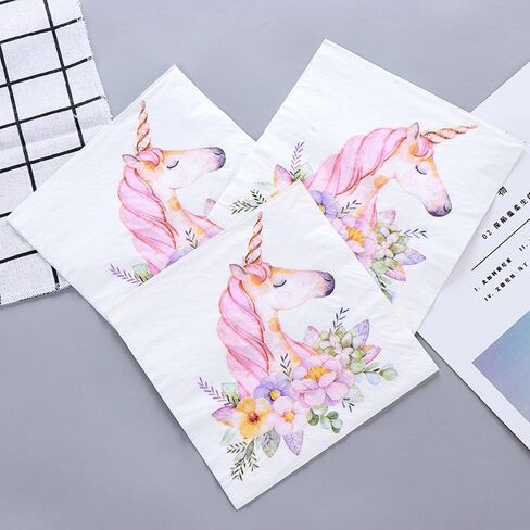 Decorative Animal Paper Napkins Dinner Size 20-Count/33x33cm/2-Ply Cute Baby Shower Kids Birthday Party Napkins (FR064) in Kuwait