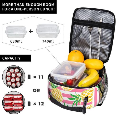 Lunch Box for Adults Kids Women Men Bacon Lunch Bag Cooler Tote Reusable Insulated Lunch Bag Container Gifts for Office Picnic Travel Work School in Saudi Arabia