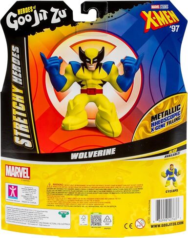 Heroes of Goo Jit Zu Marvel Studios X-Men '97 Wolverine Stretchy Action Figure, with Metallic Rheoscopic X-Gene Filling,Stretch Wolverine Up to 3 Times His Size in Saudi Arabia