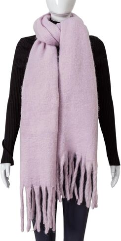 الشتاء النساء وشاح مكتنزة بطانية دافئة كبيرة سميكة كبيرة الحجم التفاف الملونة طويلة الأوشحة الصلبة in Kuwait