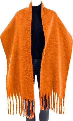 وشاح نسائي من AUSEKALY كبير ملون وسميك بطانية شتوية كبيرة الحجم ودافئة مكتنزة صلبة in Kuwait