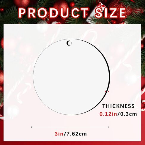 55Pcs 3 inch Sublimation Ornament Blanks Bulk Round Ornaments MDF Double Side Sublimation Blanks Ornaments Products Keychains Heat Transfer for DIY Craft in Saudi Arabia