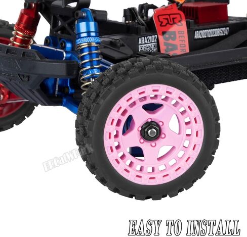 RC Wheels and Tires for 1/18 Typhon Grom,4PCS RC Tires Wheels,Red in Saudi Arabia