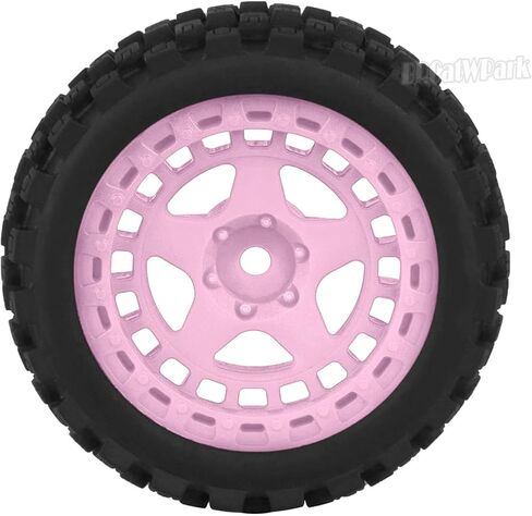 RC Wheels and Tires for 1/18 Typhon Grom,4PCS RC Tires Wheels,Red in Saudi Arabia