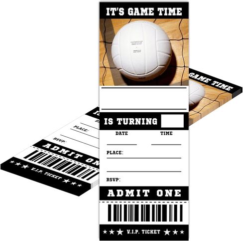 Sports Birthday Cards-20 Basketball Baseball Football Tennis Ticket Invite Cards-It's An All Star Birthday Invitation with Envelopes for Teens kids Adults-Party Favor & Supplies (3×8 inch)-A15 in Saudi Arabia