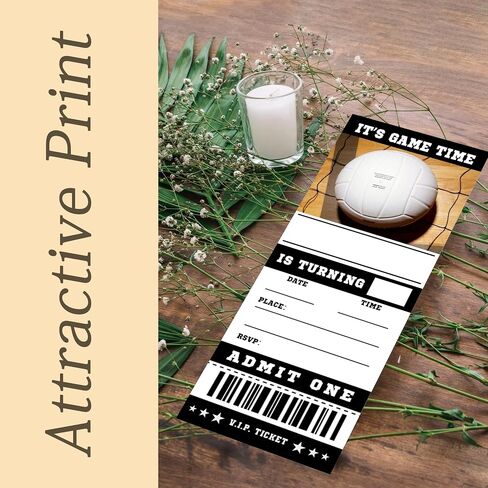 Sports Birthday Cards-20 Basketball Baseball Football Tennis Ticket Invite Cards-It's An All Star Birthday Invitation with Envelopes for Teens kids Adults-Party Favor & Supplies (3×8 inch)-A15 in Saudi Arabia