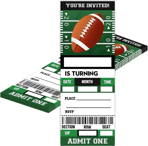 Sports Birthday Cards-20 Basketball Baseball Football Tennis Ticket Invite Cards-It's An All Star Birthday Invitation with Envelopes for Teens kids Adults-Party Favor & Supplies (3×8 inch)-A15 in Saudi Arabia