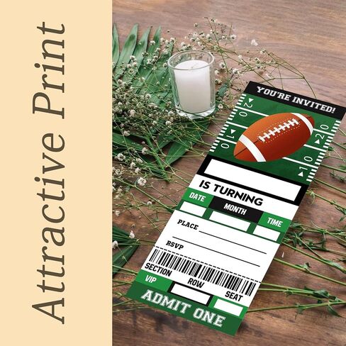 Sports Birthday Cards-20 Basketball Baseball Football Tennis Ticket Invite Cards-It's An All Star Birthday Invitation with Envelopes for Teens kids Adults-Party Favor & Supplies (3×8 inch)-A15 in Saudi Arabia