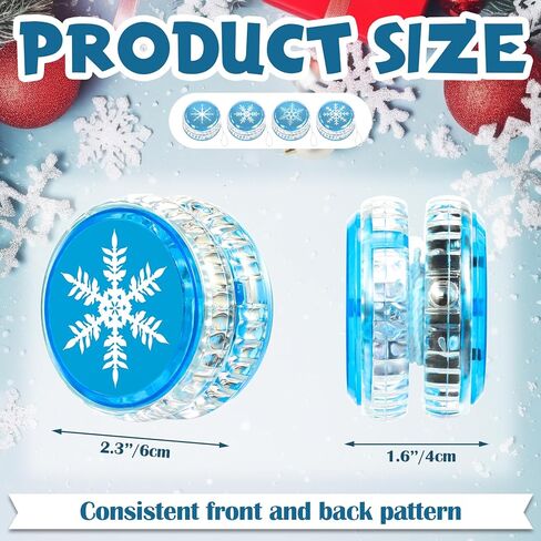 Wettarn 24 Pcs Froze Party Favors Snowflake Magic Birthday Party Supplies Winter Princess LED Lighted Yo Yo Bulk Froze Theme Toy for Girls Froze Party Goodie Bag Filler Snowflake Gifts in Bulk in Kuwait