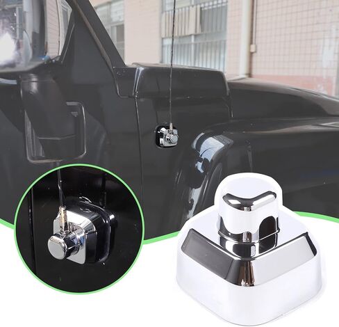 PIUGILH لغطاء هوائي H * 3 مع ملحقات هوائي زخرفية بقاعدة لاصقة لـ Hummer H3 2005-2009، قطعة واحدة (أسود غير لامع) in Saudi Arabia