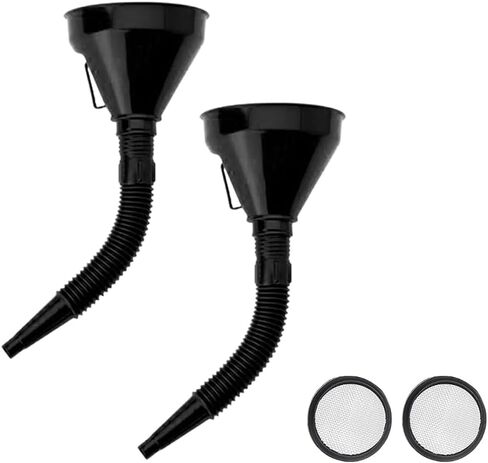 Wide Mouth Oil Funnel with Handle, Automotive Flex Funnel with Flexible Spout Extension Nozzle Hose Mesh Screen Filter for Cars Motorcycles Engine Oil, Liquid, Diesel, Kerosene, Gasoline in Saudi Arabia