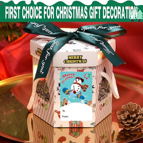 200 قطعة من ملصقات عيد الميلاد، ملصقات عيد الميلاد، ملصقات ملصقات عيد الميلاد مقاس 1.5 * 2.6 بوصة، ملصقات عيد الميلاد مصممة مع 6 عناصر عيد الميلاد، علامات عيد الميلاد، زينة عطلة عيد الميلاد in Kuwait